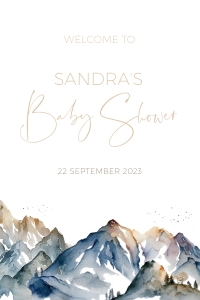 BB021-0111 24x36 Welcome Sign - Mountains: BB021-0000 Baby Shower BUNDLE - Mountains