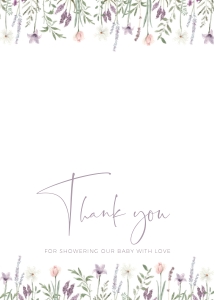 BB019-0104 Folded Thank You Note - Lavender: BB019-0001 Invitation BUNDLE - Violet Meadow