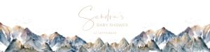 BB021-0115 8x2" Water Bottle Label - Mountains: BB021-0000 Baby Shower BUNDLE - Mountains