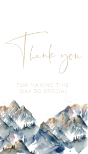 BK021-0102 2x3.5 Thank you Tag - Mountains: BB021-0000 Baby Shower BUNDLE - Mountains