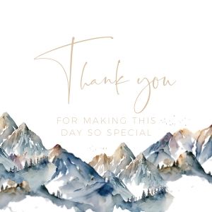 BK021-0102 2x2 Thank you Tag - Mountains: BB021-0000 Baby Shower BUNDLE - Mountains