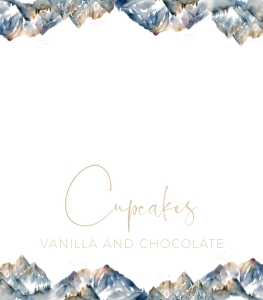 BK021-0117 2x3.5 Folded Buffet Cards  - Mountains: BB021-0000 Baby Shower BUNDLE - Mountains