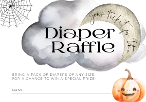 BB031-0102 5x3.5 Diaper Raffle Ticket - Halloween Little Boo: BB031-0007 Mega BUNDLE - Halloween Little Boo