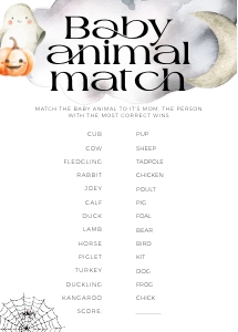 BBG31-06 Baby Animal Match - Halloween Little Boo: BB031-0007 Mega BUNDLE - Halloween Little Boo