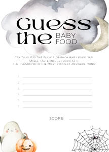 BBG31-19 Guess the Baby Food Card - Halloween Little Boo: BB031-0007 Mega BUNDLE - Halloween Little Boo