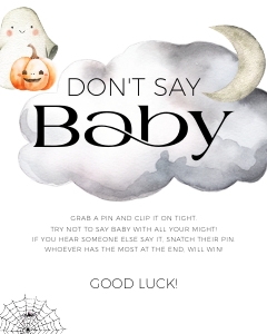 BBG31-13 8x10" Don't Say Baby Sign - Halloween Little Boo: BB031-0007 Mega BUNDLE - Halloween Little Boo