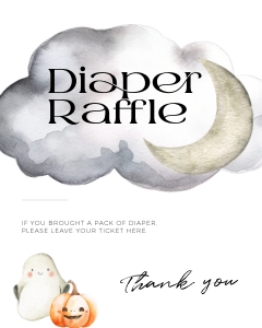 BB031-0105 8x10 Diaper Raffle Sign - Halloween Little Boo: BB031-0007 Mega BUNDLE - Halloween Little Boo