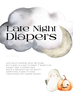 BB031-0106 8x10 Late Night Diapers Sign - Halloween Little Boo: BB031-0007 Mega BUNDLE - Halloween Little Boo