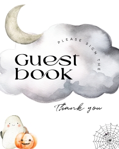 BK031-0111 8x10 Sign the Guestbook Sign - Halloween Little Boo: BB031-0007 Mega BUNDLE - Halloween Little Boo