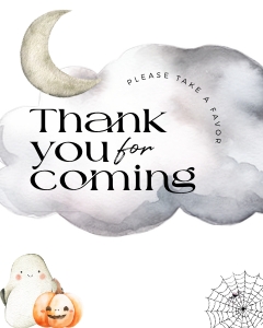 BK031-0119 8x10 Thank You For Coming Sign - Halloween Little Boo: BB031-0007 Mega BUNDLE - Halloween Little Boo