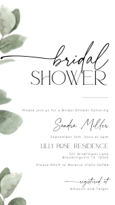 BS039-03 1080x1920px Electronic Invitation - Eucalyptus: BSB39-01 Invitation BUNDLE - Eucalyptus