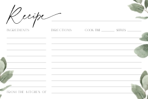 BS039-05 4x6 Recipe Card - Eucalyptus: BSB39-01 Invitation BUNDLE - Eucalyptus