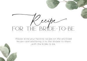 BS039-04 1 5x3.5 Request for Recipe Card - Eucalyptus: BSB39-01 Invitation BUNDLE - Eucalyptus