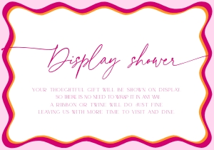 BS036-02 1 5x3.5 Display Shower Card - Wavy Border Pink: BSB36-01 Bridal Shower Invitation BUNDLE - Wavy Border Pink