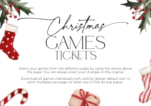 CHG47-00 5x3.5" Christmas Games Tickets 51-53 - Christmas Stockings: CHG47-00 Christmas Games BUNDLE - Christmas Stockings