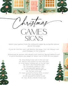 CHG46-00 8x10" Christmas Games Signs 39-50 - Christmas Houses: CHG46 Christmas Games BUNDLE - Chrisstmas Houses