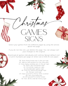 CHG47-00 8x10" Christmas Games Signs 39-50 - Christmas Stockings: CHG47-00 Christmas Games BUNDLE - Christmas Stockings