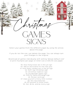 CHG48-00 8x10" Christmas Games Signs 39-50 - Christmas Village: CHG48-00 Christmas Games BUNDLE - Christmas Village