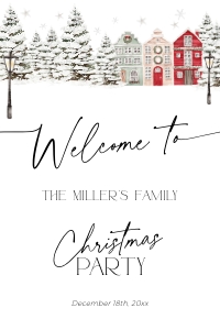 CH048-04 20x30 Welcome Sign - Christmas Village: CH048-04 Welcome Sign - Christmas Village