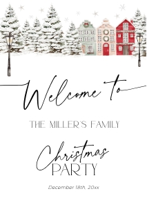 CH048-04 DIN A2 Welcome Sign - Christmas Village: CH048-04 Welcome Sign - Christmas Village