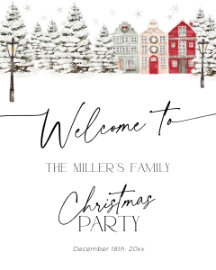 CH048-04 8x10 Welcome Sign - Christmas Village: CH048-04 Welcome Sign - Christmas Village