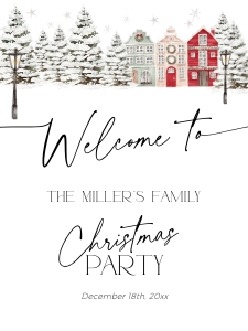 CH048-04 18x24 Welcome Sign - Christmas Village: CH048-04 Welcome Sign - Christmas Village