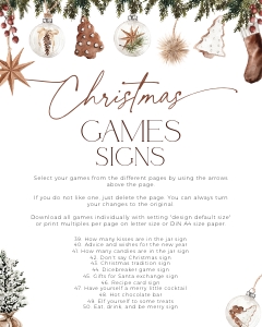 CHG53-00 8x10" Christmas Games Signs 39-50 - Cozy Christmas: CHG53-00 Christmas Games BUNDLE - Cozy Christmas