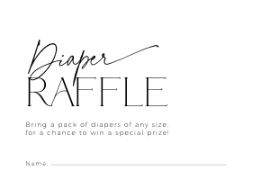 BB035-02 1 5x3.5" Diaper Raffle Ticket - Basics: BBB35-01 Invitation Bundle - Basics
