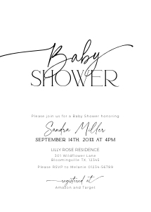 BB035-01 5x7 Invitation centered - Basics: BB035-01 Baby Shower Invitation - Basics