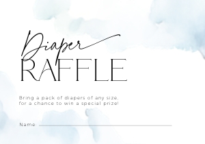 BB037-02 5x3.5" Diaper Raffle Ticket - Cloud Nine Blue: BBB37-01 Invitation BUNDLE - Cloud Nine Blue