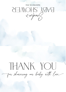 BB037-04 Folded Thank You Note - Cloud Nine Blue: BBB37-01 Invitation BUNDLE - Cloud Nine Blue