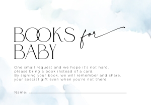 BB037-03 5x3.5" Books for Baby Card - Cloud Nine Blue: BBB37-01 Invitation BUNDLE - Cloud Nine Blue