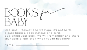 BB037-03 3.5x2 Books for Baby Card - Cloud Nine Blue: BBB37-01 Invitation BUNDLE - Cloud Nine Blue