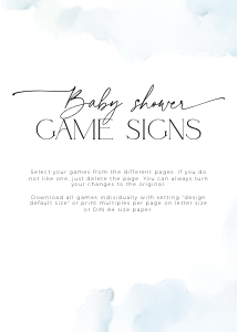 BBG37-00 5x7" Baby Shower Game Signs - Cloud nine blue: BBG37-00 Baby Shower Games BUNDLE - Cloud nine blue