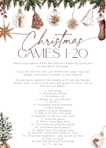 CHG53-00 5x7" Christmas Games 1-20 - Cozy Christmas: CHG53-00 Christmas Games BUNDLE - Cozy Christmas