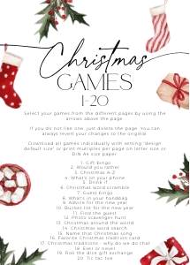CHG47-00 5x7" Christmas Games 1-20 - Christmas Stockings: CHG47-00 Christmas Games BUNDLE - Christmas Stockings
