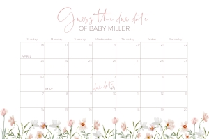 BB013-17 30x20" Guess the due date - Spring Bloom: BB013-17 Guess the due date - Spring Bloom