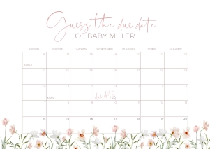 BB013-17 DIN A2 Guess the due date - Spring Bloom: BB013-17 Guess the due date - Spring Bloom