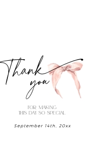 ET058-01 2x3.5" Thank you Tag - Bow Pink: ET058-01 Thank you Tag - Bow Pink