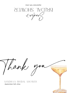BS061-06 5x3.5 Folded Thank You Note - Pearls and Prosecco: BSB61-01 Invitation BUNDLE - Pearls and Prosecco