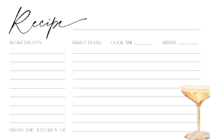 BS061-05 6x4 Recipe Card - Pearls and Prosecco: BSB61-01 Invitation BUNDLE - Pearls and Prosecco