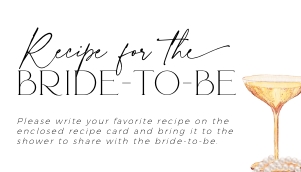 BS061-04 3.5x2 Request for Recipe Card - Pearls and Prosecco: BSB61-01 Invitation BUNDLE - Pearls and Prosecco