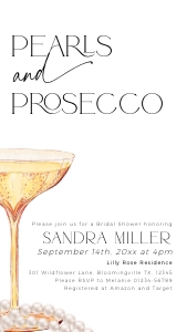 BS061-03 1080x1920 Electronic Invitation - Pearls and Prosecco: BSB61-01 Invitation BUNDLE - Pearls and Prosecco
