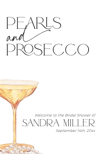 BS061-07 24x36" Welcome Sign - Pearls and Prosecco: BS061-07 Welcome Sign - Pearls and Prosecco
