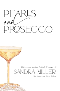 BS061-07 20x30" Welcome Sign - Pearls and Prosecco: BS061-07 Welcome Sign - Pearls and Prosecco