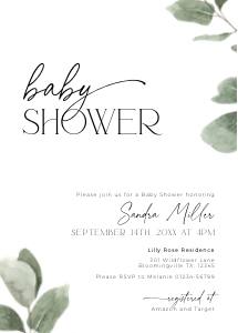 BB039-01 5x7 Invitation - Eucalyptus: BBB39-01 Invitation BUNDLE - Eucalyptus