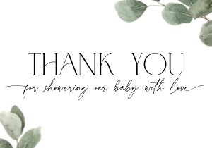 BB039-04 Flat Thank You Note - Eucalyptus: BBB39-01 Invitation BUNDLE - Eucalyptus
