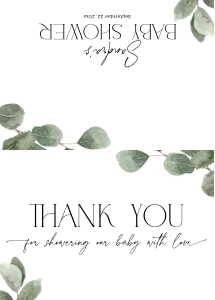 BB039-04 Folded Thank You Note - Eucalyptus: BBB39-01 Invitation BUNDLE - Eucalyptus