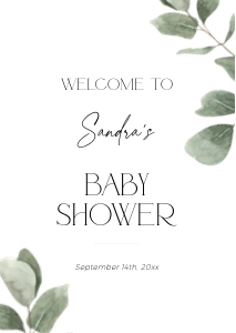 BB039-11 DIN A2 Welcome Sign - Eucalyptus: BB039-11 Welcome Sign - Eucalyptus