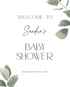 BB039-11 8x10" Welcome Sign - Eucalyptus: BB039-11 Welcome Sign - Eucalyptus